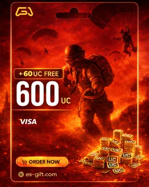 بطاقة شحن شدات ببجي 600+ Free 60 UC - $9.99