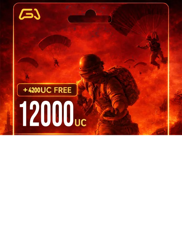 بطاقة شحن شدات ببجي 12000+ Free 4200 UC - $199.99