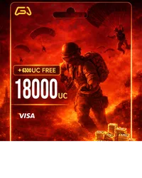 بطاقة شحن شدات ببجي 18000+ Free 6300 UC - $299.99