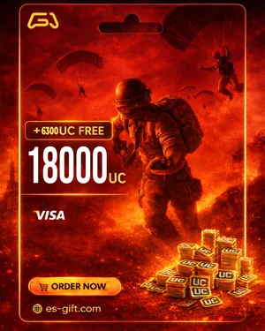 بطاقة شحن شدات ببجي 18000+ Free 6300 UC - $299.99