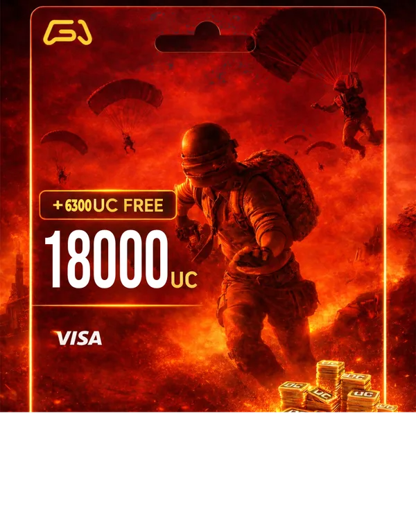 بطاقة شحن شدات ببجي 18000+ Free 6300 UC - $299.99