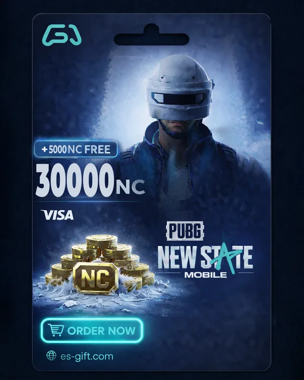 بطاقة شحن ببجي نيو ستيت - 30000+5000 NC