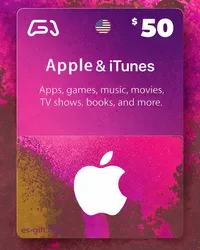 بطاقة آبل و ايتونز 50 دولار (المتجر الأمريكي)