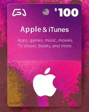 بطاقة آبل و ايتونز 100 دولار (المتجر الأمريكي)