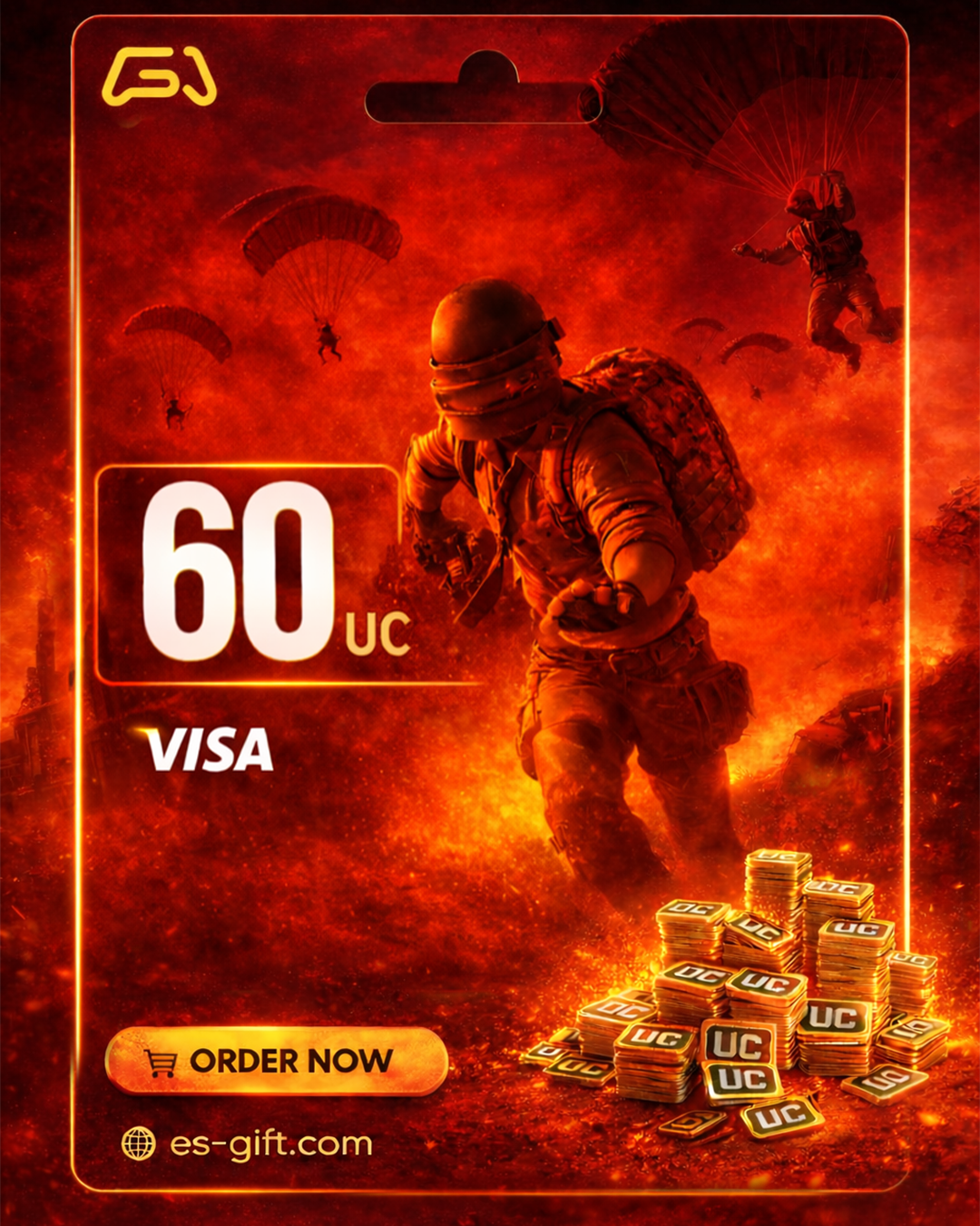 بطاقة شحن شدات ببجي 60UC-$0.99