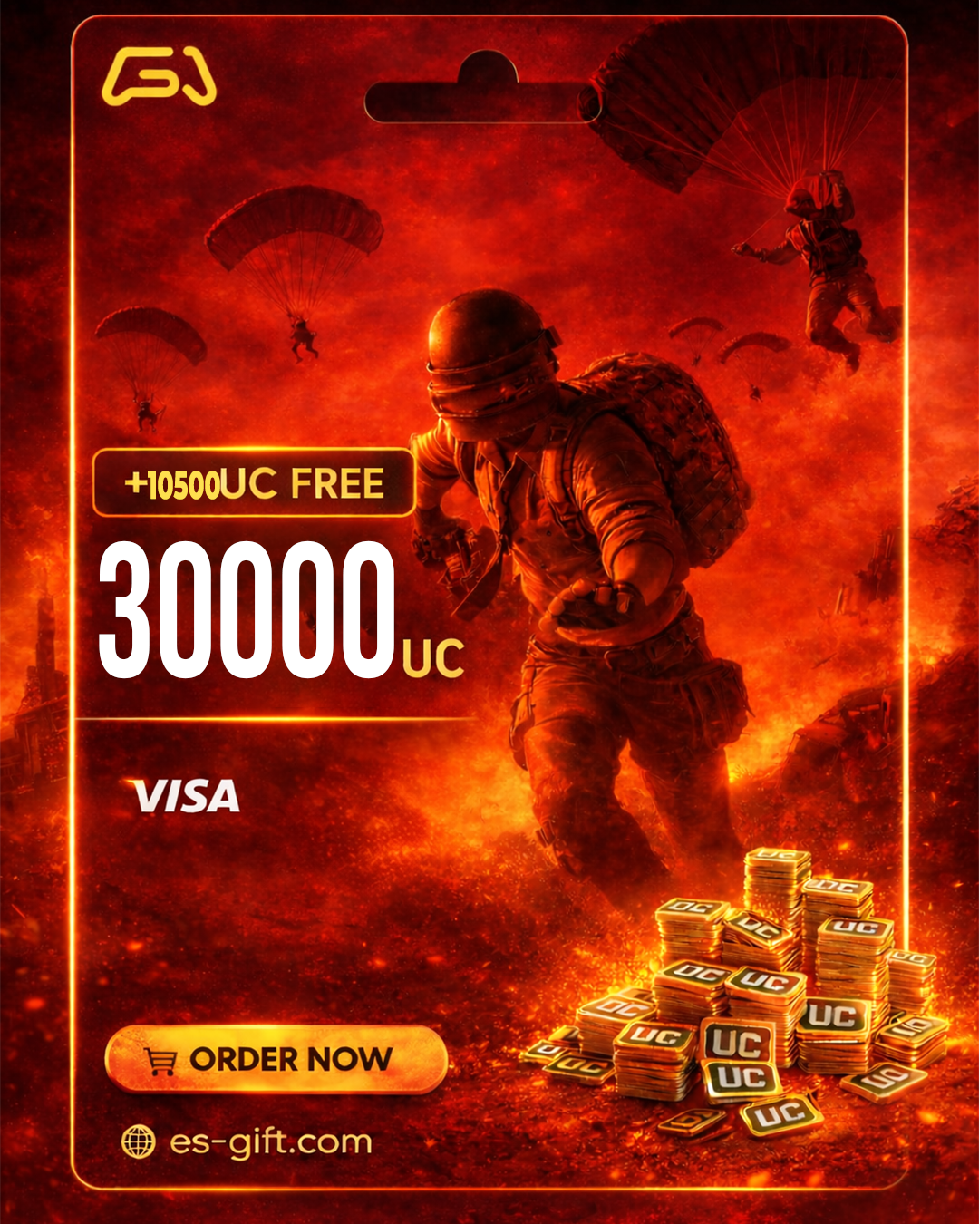 بطاقة شحن شدات ببجي 30000+ Free 10500 UC - $499.99