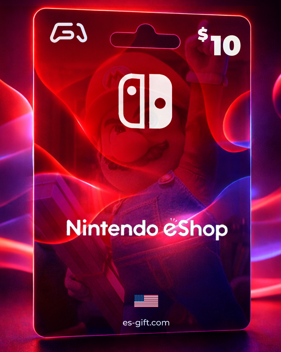 بطاقة نينتيندو اي شوب 10 دولار (المتجر الأمريكي)