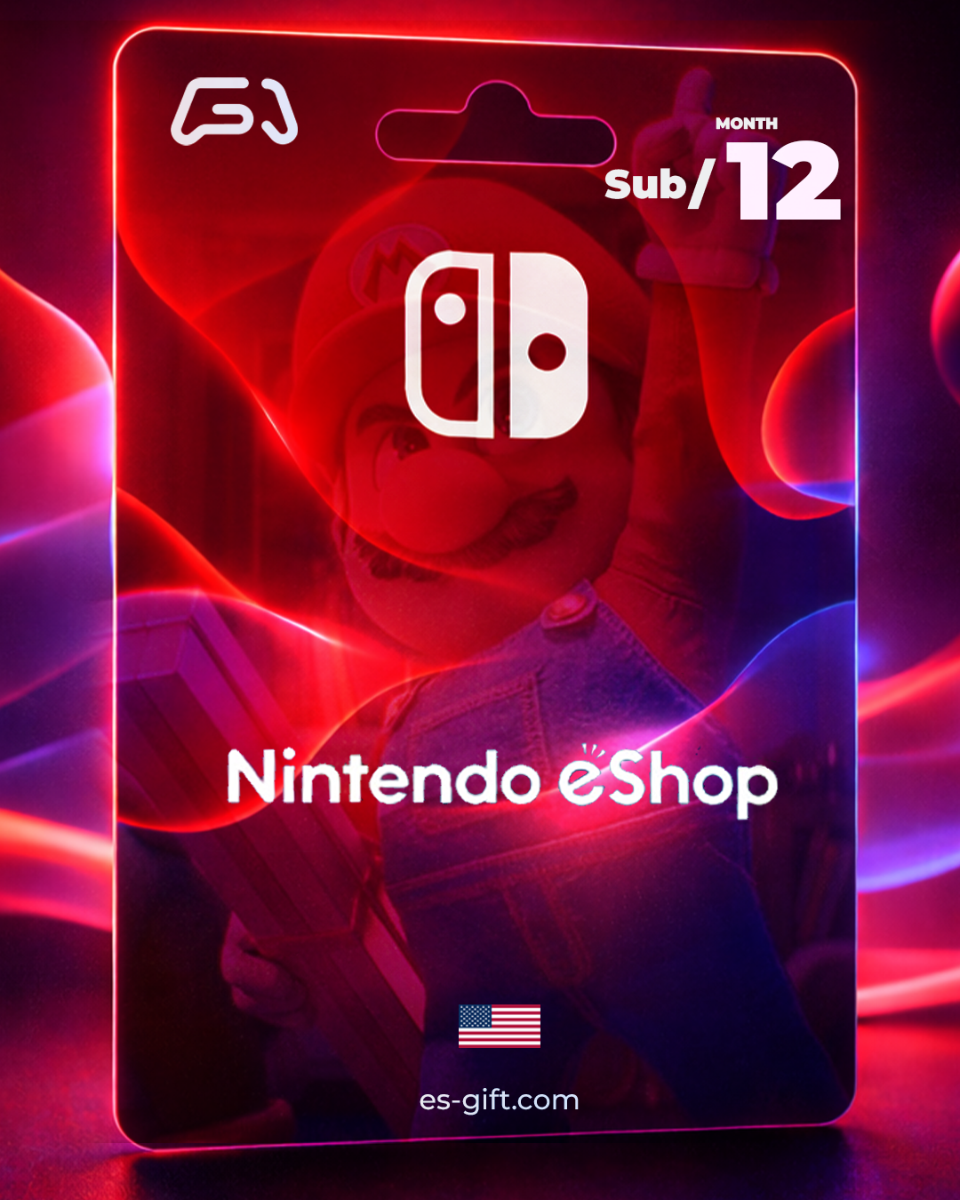 بطاقة نينتيندو سويتش اونلاين إشتراك 12 شهر (المتجر الأمريكي)