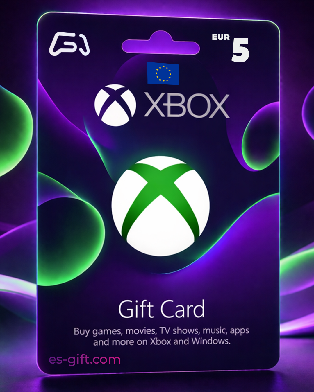 بطاقة إكس بوكس لايف - 5 يورو (المتجر الأوروبي تعمل داخل أوروبا فقط)