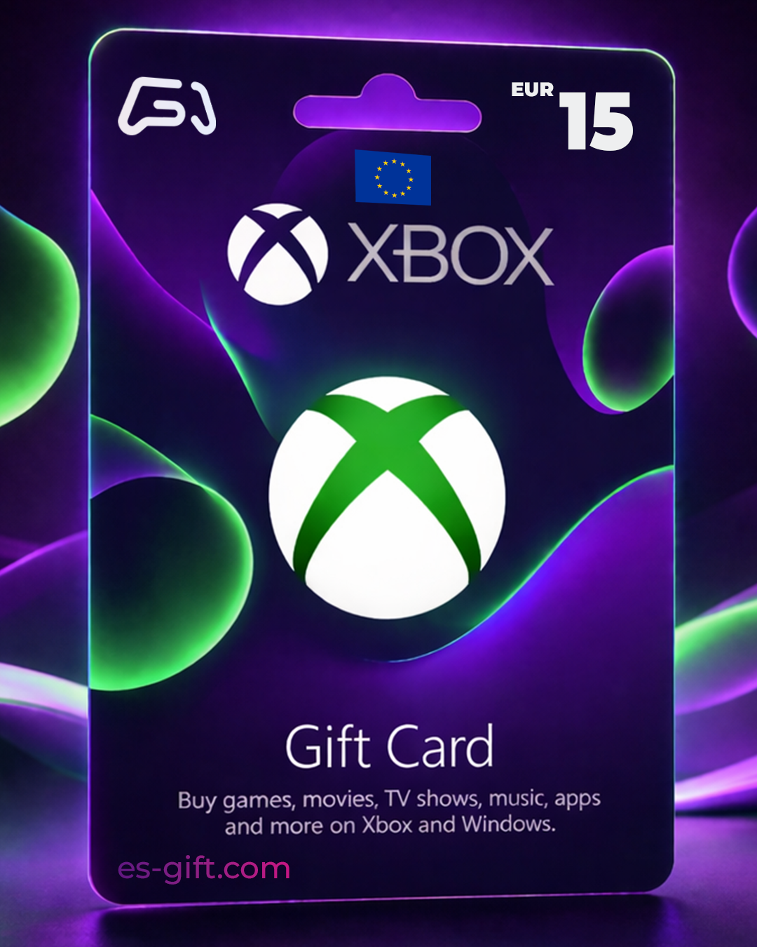بطاقة إكس بوكس لايف - 15 يورو (المتجر الأوروبي تعمل داخل أوروبا فقط)