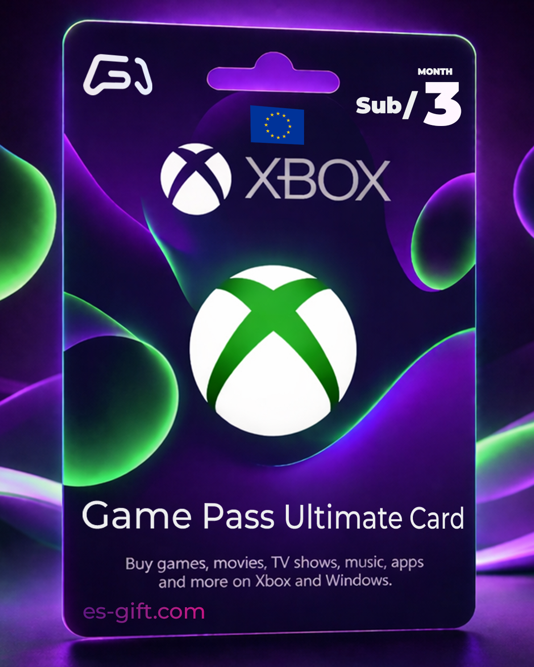بطاقة إكس بوكس لايف - إشتراك 3 شهور (المتجر الأوروبي تعمل داخل أوروبا فقط)
