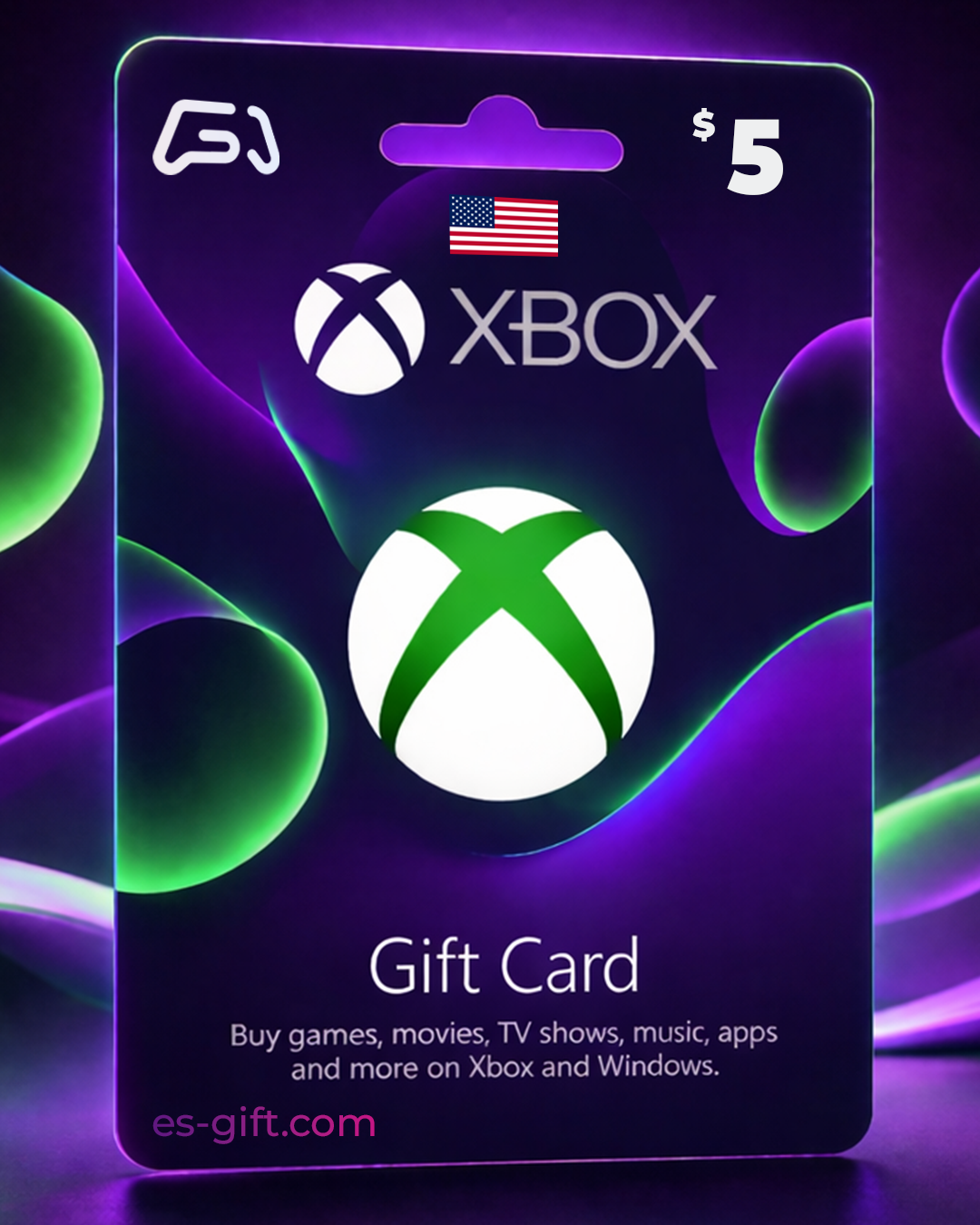 بطاقة إكس بوكس لايف - 5 دولار (المتجر الأمريكي تعمل داخل الولايات المتحده فقط)