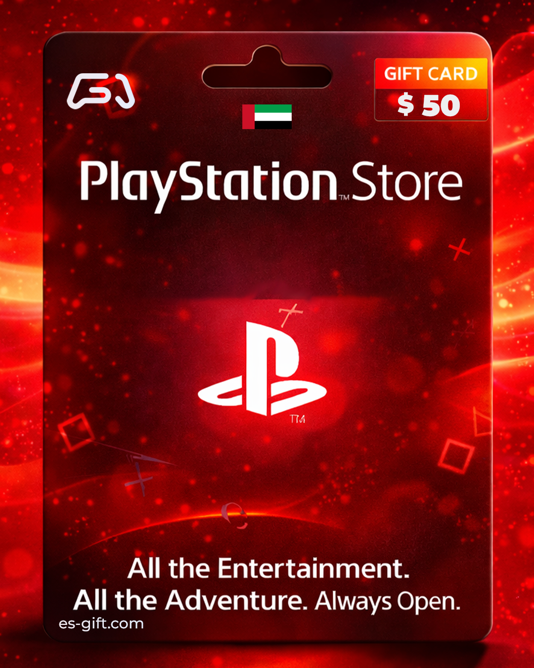 بطاقة بلايستيشن نتورك -  بطاقة 50 دولار (المتجر الإماراتي).