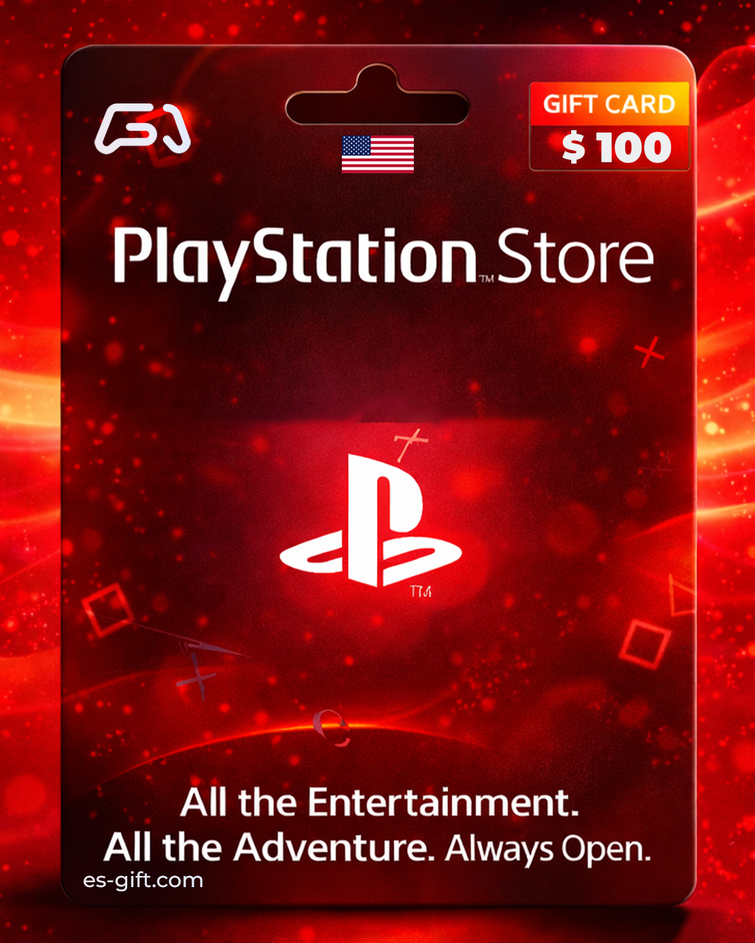 بطاقة بلايستيشن نتورك - بطاقة 100 دولار (المتجر الأمريكي)