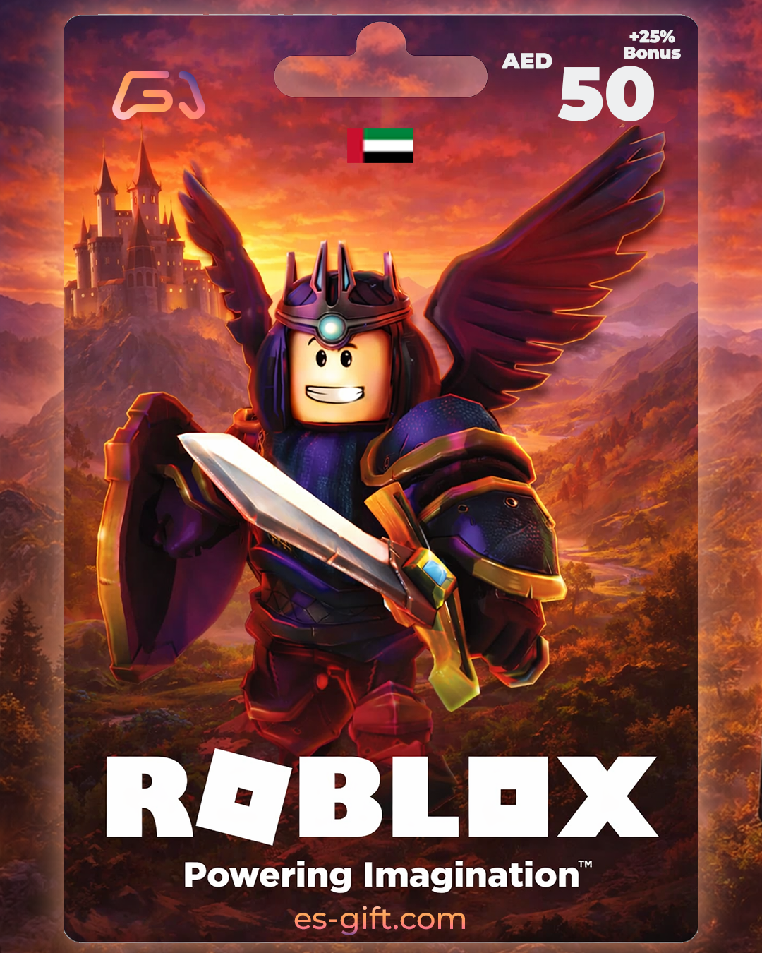 بطاقة روبلوكس 50 درهم (المتجر اﻹماراتي) بالاضافة ل25 فى المائة من عملات روبلوكس
