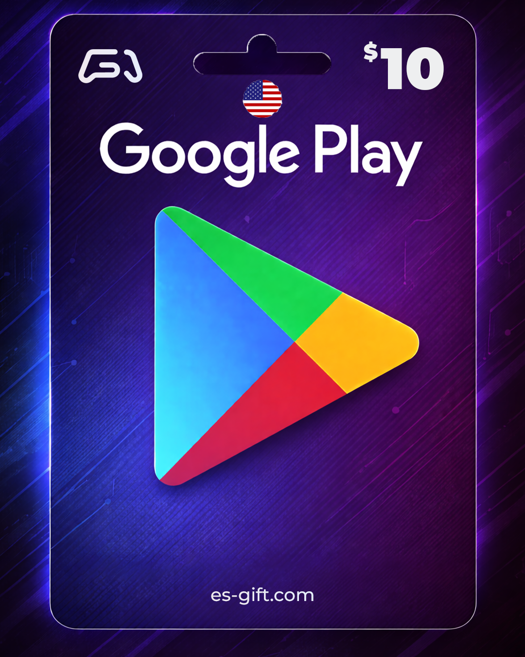 بطاقة جوجل بلاي 10 دولار (المتجر الأميركي تعمل داخل الولايات المتحده فقط)