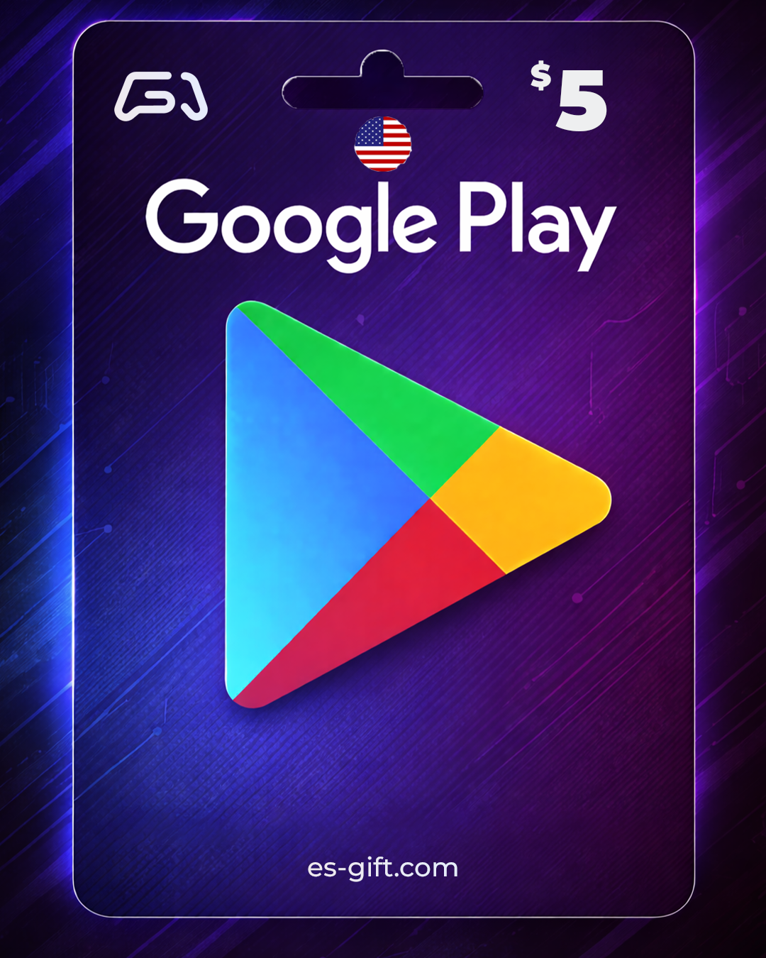بطاقة جوجل بلاي 5 دولار (المتجر الأميركي تعمل داخل الولايات المتحده فقط)