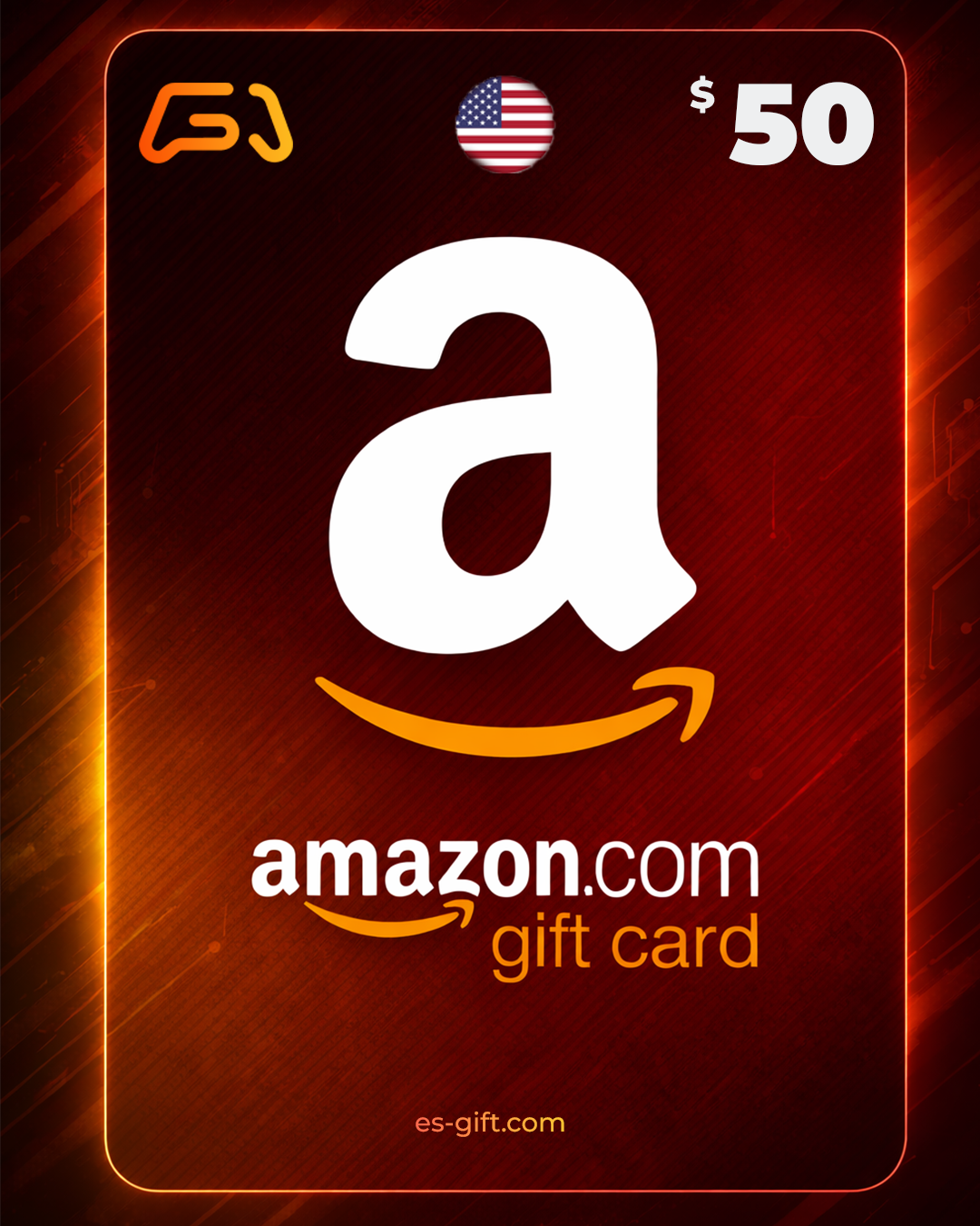 بطاقة أمازون (الامريكى) - قسيمة شراء 50 دولار
