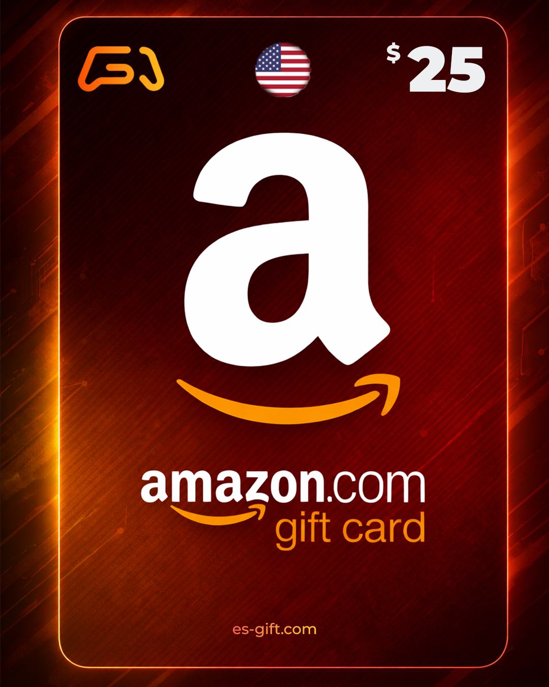 بطاقة أمازون (الامريكى) - قسيمة شراء 25 دولار