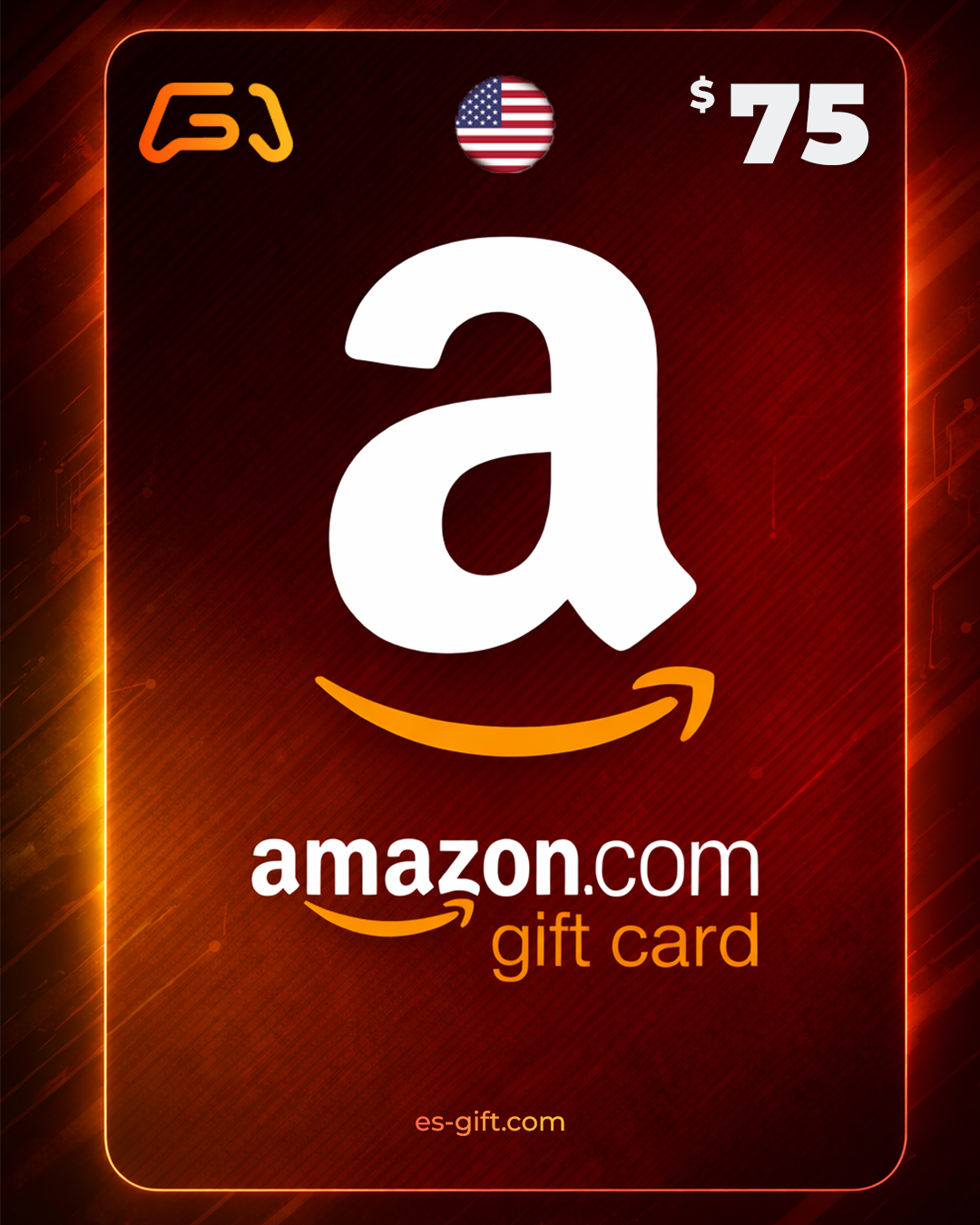 بطاقة أمازون (الامريكى) - قسيمة شراء 75 دولار